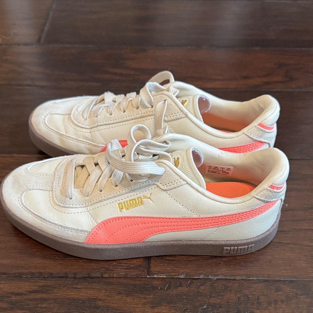 Puma Cream and Coral Sneakers